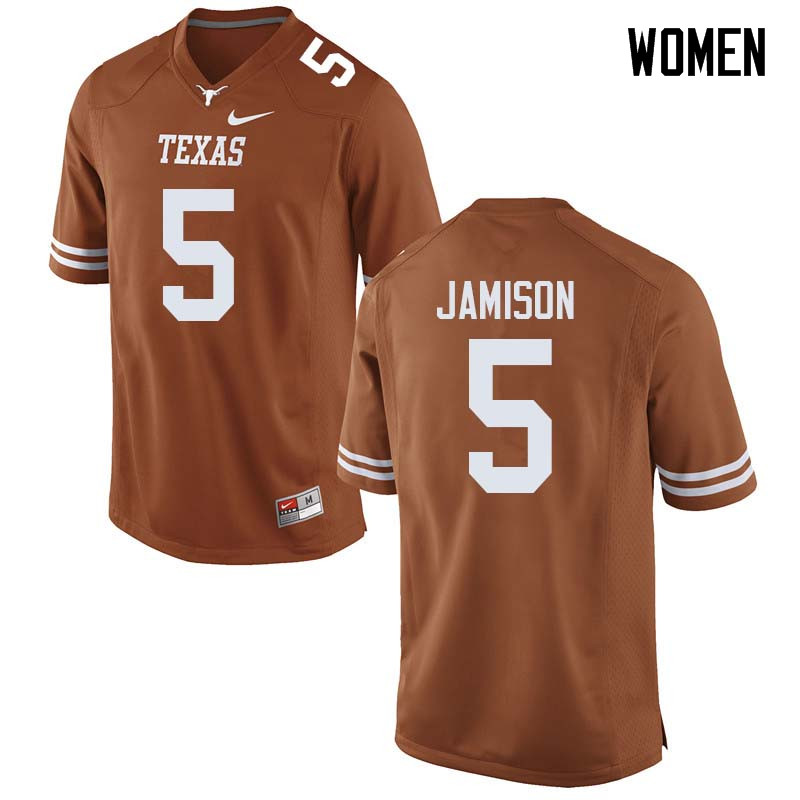 Women #5 D'Shawn Jamison Texas Longhorns College Football Jerseys Sale-Orange